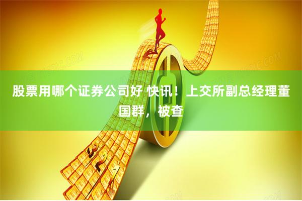 股票用哪个证券公司好 快讯！上交所副总经理董国群，被查